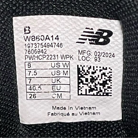 New Balance Fresh Foam X 860v14 W860A14 Women's Black/Phantom Sneakers Size 9B - Picture 5 of 16